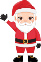 Papa Noel claus ondulación manos y saludo dibujos animados personaje png