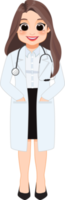 fêmea médico dentro uniforme clipart, profissional médico trabalhadores, sublimação desenhos, mascote png