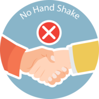 No hand shake cartoon character flat icon PNG