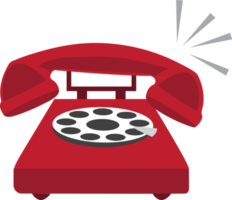 Vintage home phone red color flat icon png