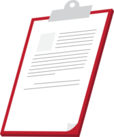 Red clipboard front side flat icon png