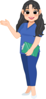 tekenfilm karakter met professioneel verpleegster in slim uniform png