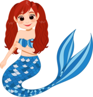 Karikatur Charakter mit süß Meerjungfrau Prinzessin mit bunt Haar und Schwanz png