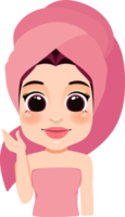 Relaxing Girl in towel cartoon character png