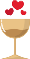 enamorado o Boda elemento con amor vino vaso plano icono png