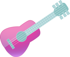 pastell gitarr tecknad serie karaktär design png