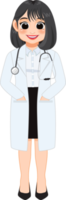 weiblich Arzt im Uniform Clip Art, Fachmann medizinisch Arbeitskräfte, Sublimation Entwürfe, Maskottchen png