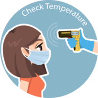 Check temperature flat icon PNG