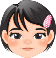 Cute Baby Girl Face Collection Cartoon Character png