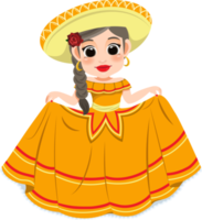 Cinco de Mayo - May 5, federal holiday in Mexico. Cinco de Mayo banner and poster design with mariachi dancers cartoon character png