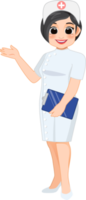 dessin animé personnage avec professionnel infirmière dans intelligent uniforme png