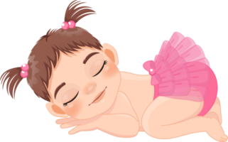 bebé niña dormido dibujos animados personaje png