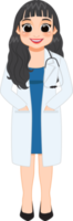 fêmea médico dentro uniforme clipart, profissional médico trabalhadores, sublimação desenhos, mascote png