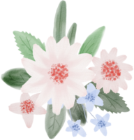 Bunch of flowers pastel watercolor style png