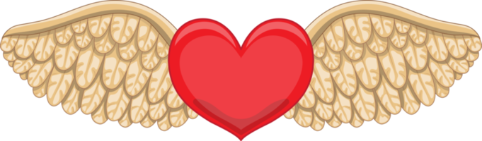 enamorado o Boda elemento con con alas corazón plano icono png