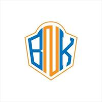 BNK abstract monogram shield logo design on white background. BNK creative initials letter logo. vector