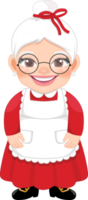 Cute Mrs. Claus standing and smilling cartoon character PNG