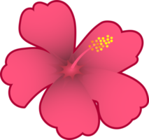 Red hibiscus flower flat icon design png