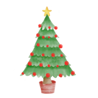 Merry Christmas and Happy New Year with Christmas tree Watercolor design png