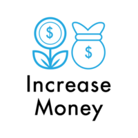 Increase money line icon, Business concept, Infographic sign PNG