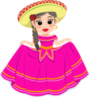 Cinco de Mayo - May 5, federal holiday in Mexico. Cinco de Mayo banner and poster design with mariachi dancers cartoon character png