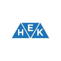 EHK triangle shape logo design on white background. EHK creative initials letter logo concept. vector