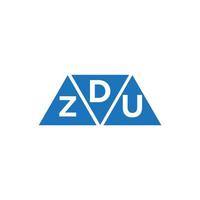 DZU triangle shape logo design on white background. DZU creative initials letter logo concept. vector