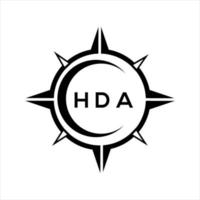 hda resumen tecnología circulo ajuste logo diseño en blanco antecedentes. hda creativo iniciales letra logo. vector