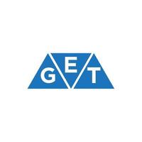 EGT triangle shape logo design on white background. EGT creative initials letter logo concept.EGT triangle shape logo design on white background. EGT creative initials letter logo concept. vector