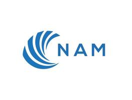 NAM letter logo design on white background. NAM creative circle letter logo concept. NAM letter design. vector