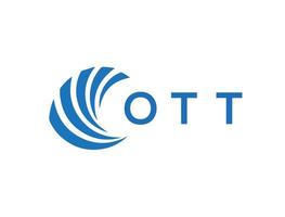 OTT letter logo design on white background. OTT creative circle letter logo concept. OTT letter design. vector