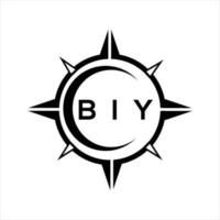 BIY abstract monogram shield logo design on white background. BIY creative initials letter logo. vector