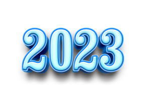 2023 texto número año 3d Bosquejo hielo azul png