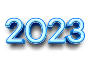 2023 tekst aantal jaar 3d mockup ijs blauw png