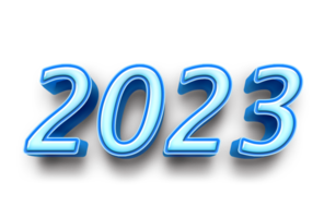 2023 tekst aantal jaar 3d mockup ijs blauw png