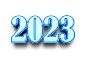2023 Text Nummer Jahr 3d Attrappe, Lehrmodell, Simulation Eis Blau png