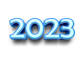 2023 tekst aantal jaar 3d mockup ijs blauw png