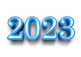 2023 texte nombre année 3d maquette la glace bleu png