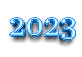 2023 tekst aantal jaar 3d mockup ijs blauw png