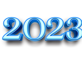 2023 tekst aantal jaar 3d mockup ijs blauw png