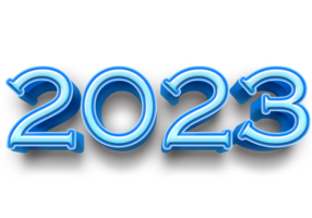 2023 tekst aantal jaar 3d mockup ijs blauw png