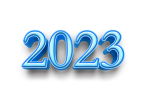 2023 text number year 3d mockup ice blue png