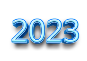 2023 tekst aantal jaar 3d mockup ijs blauw png