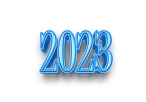 2023 tekst aantal jaar 3d mockup ijs blauw png