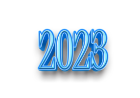 2023 text number year 3d mockup ice blue png