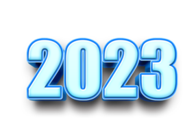 2023 texto número año 3d Bosquejo hielo azul png
