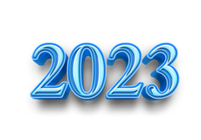 2023 text number year 3d mockup ice blue png