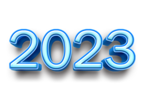 2023 tekst aantal jaar 3d mockup ijs blauw png