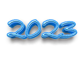2023 testo numero anno 3d modello ghiaccio blu png
