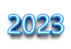 2023 tekst aantal jaar 3d mockup ijs blauw png